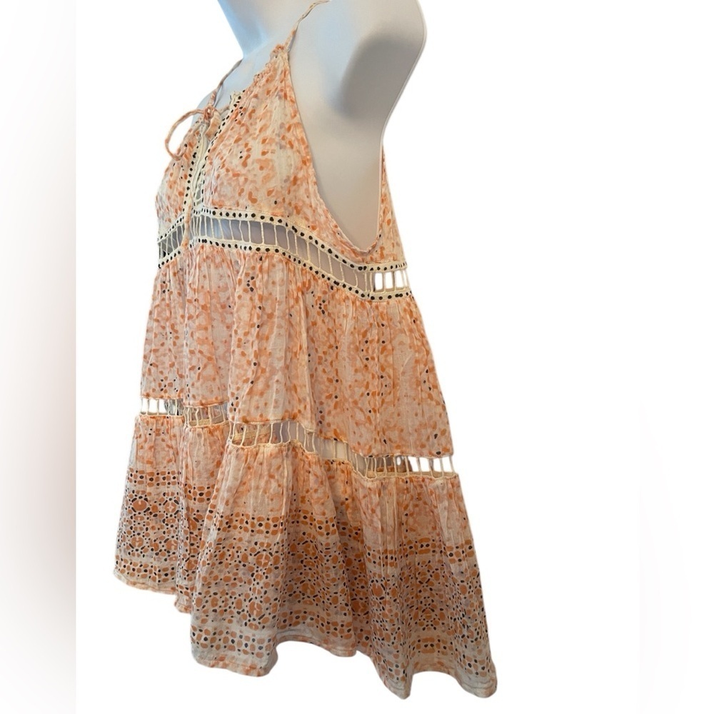 Free People Essaouira Babydoll Tank Top XS Boho Romantic Cottagecore Cotton Lace - Picture 4 of 10